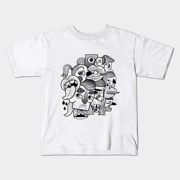 faces Kids T-Shirt by shustinakatya